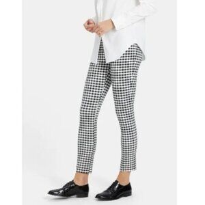 Theory Black and White Checkered Pants